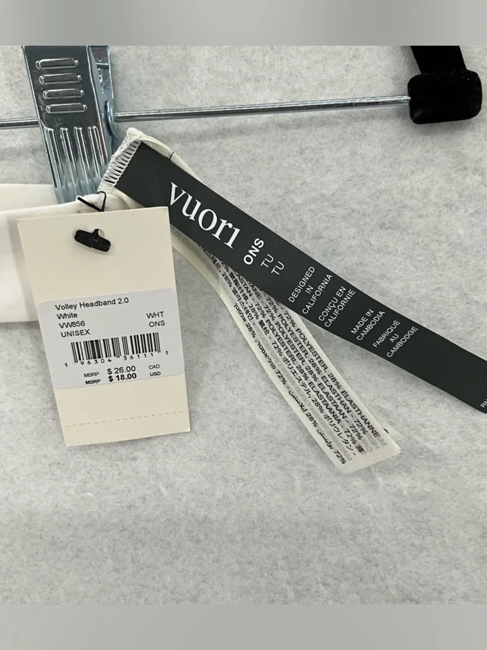 NWT Women's‎ Vuori Volley Headband White OS